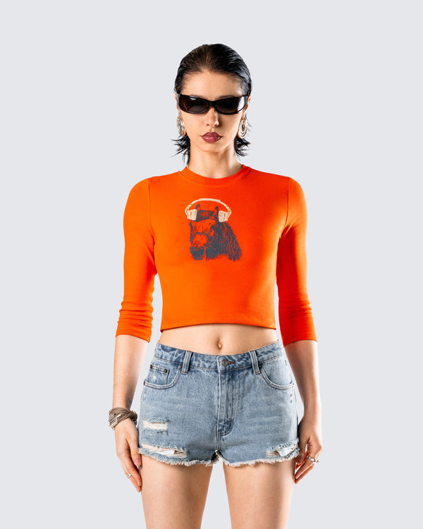 Finesse Hadleigh Orange Graphic Tee