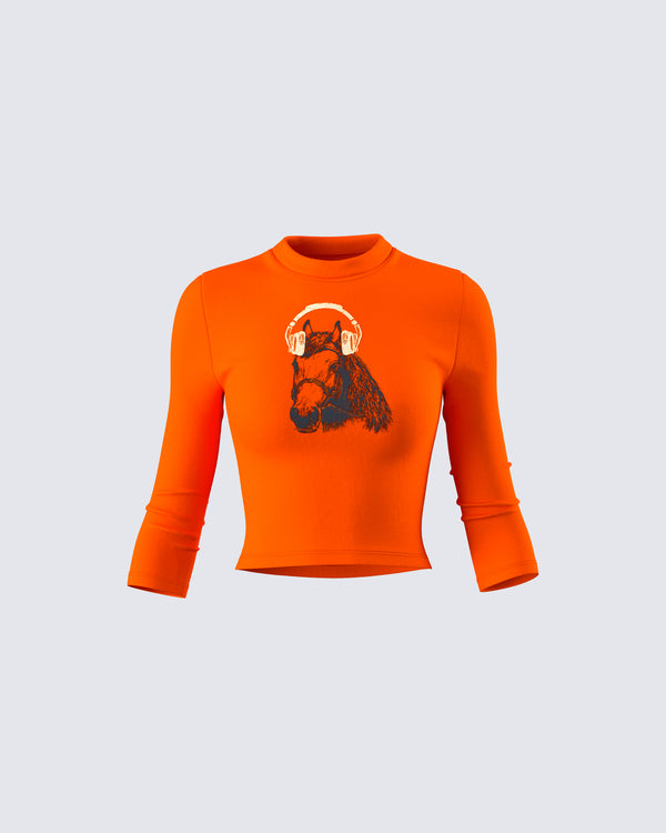 finesse Hadleigh Orange Graphic Tee