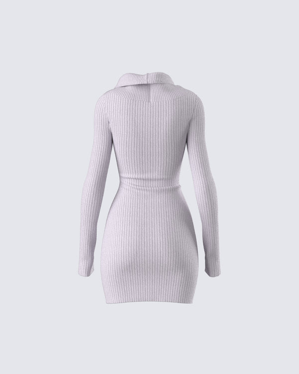 Finesse Hala Grey Cowl Neck Sweater Dress