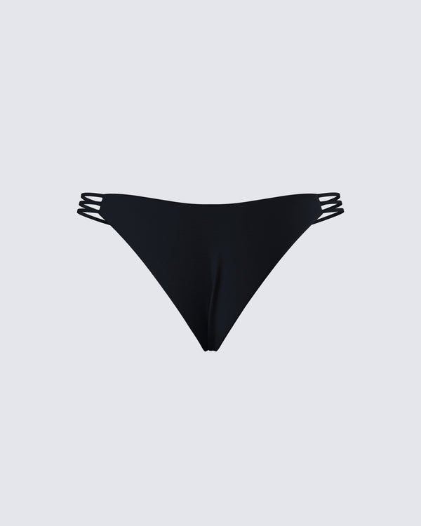 Finesse Halsey Black Cheeky Bikini Bottom