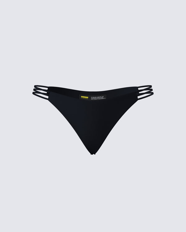 finesse Halsey Black Cheeky Bikini Bottom
