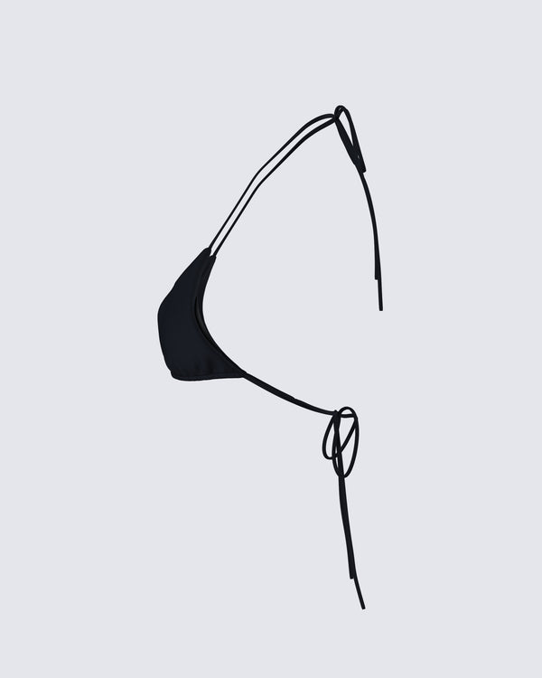 Finesse Halsey Black Triangle Bikini Top