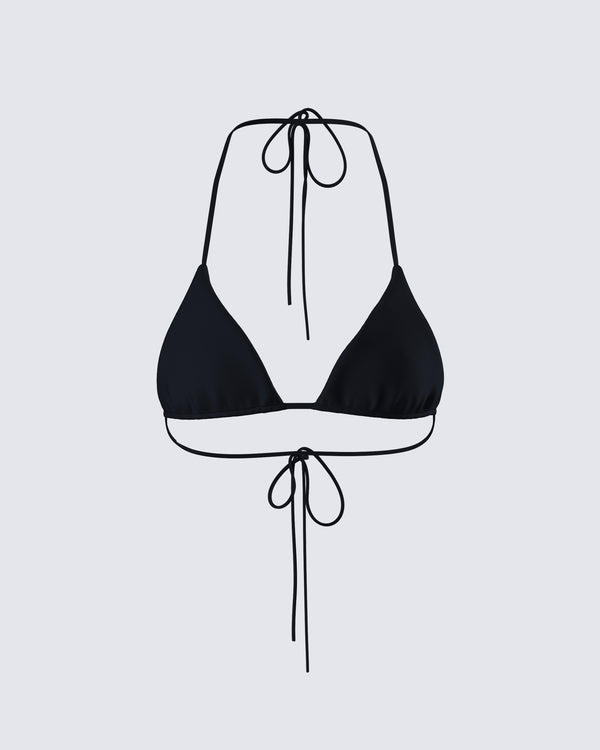 finesse Halsey Black Triangle Bikini Top