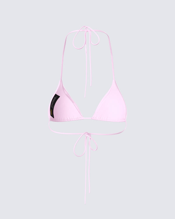 Finesse Halsey Pink Triangle Bikini Top