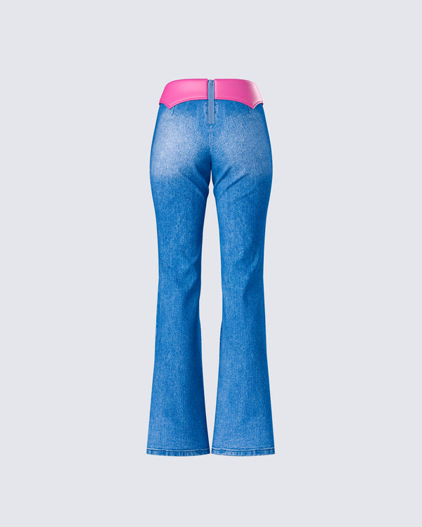 Finesse Hara Blue Low Rise Foldover Jean