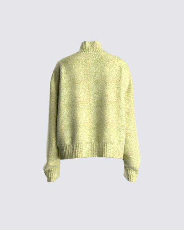 Finesse Harwell Green Marled Sweater Top