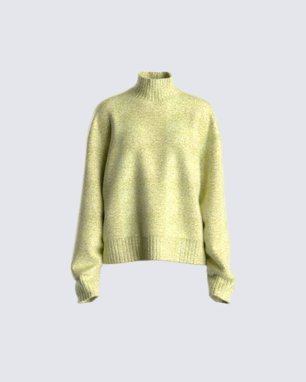 finesse Harwell Green Marled Sweater Top