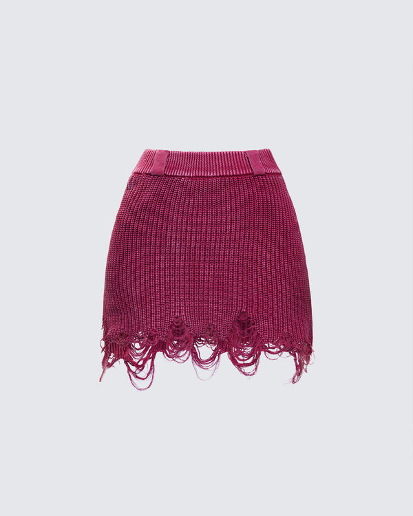 finesse Hebe Washed Frayed Hem Mini Skirt