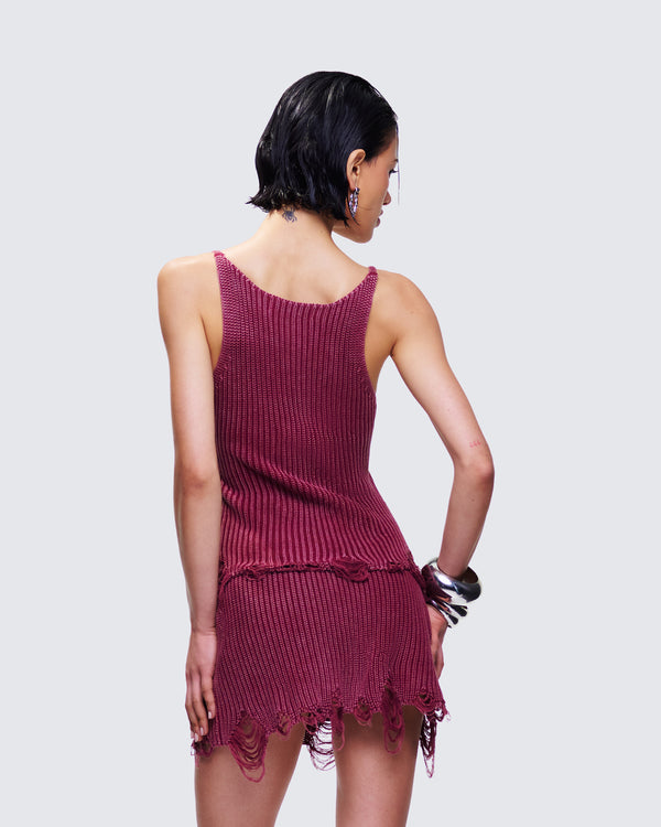 Finesse Hebe Washed Frayed Hem Tank