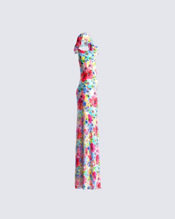 Finesse Helga Printed Floral Maxi Dress