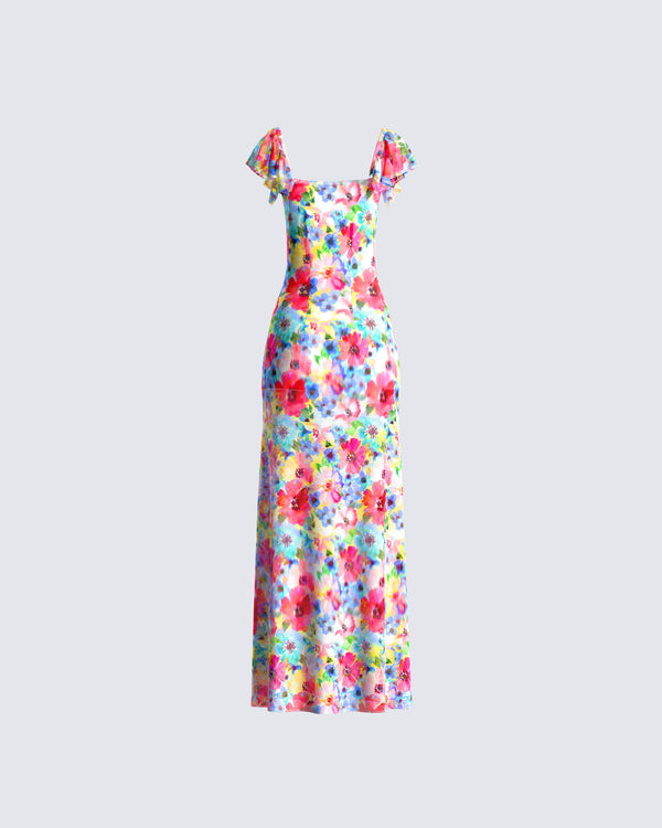 Finesse Helga Printed Floral Maxi Dress