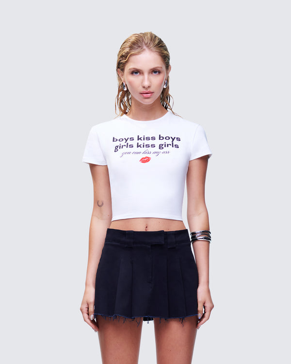 Finesse Hema White Slogan Baby Tee