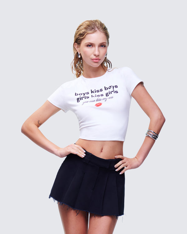 Finesse Hema White Slogan Baby Tee
