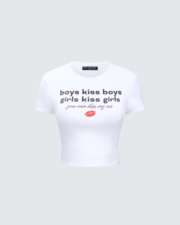 finesse Hema White Slogan Baby Tee