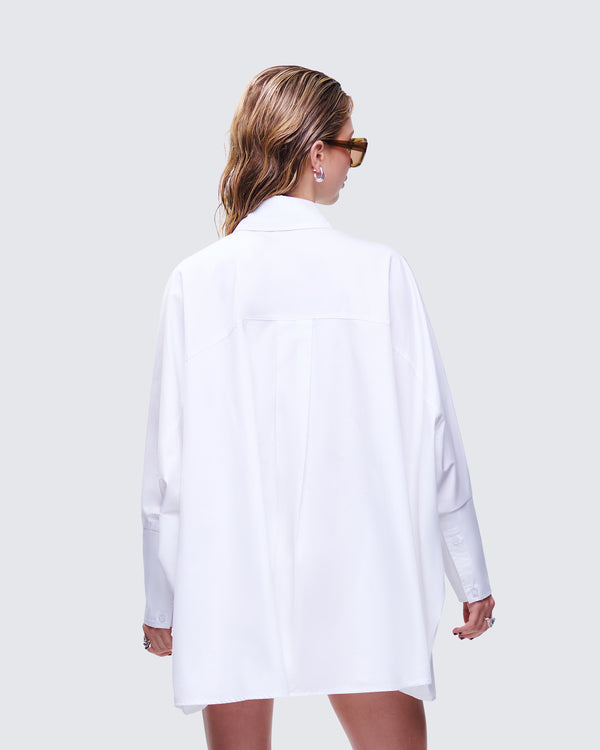 Finesse Hesper White Box Cut Shirt