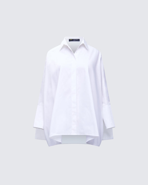 finesse Hesper White Box Cut Shirt
