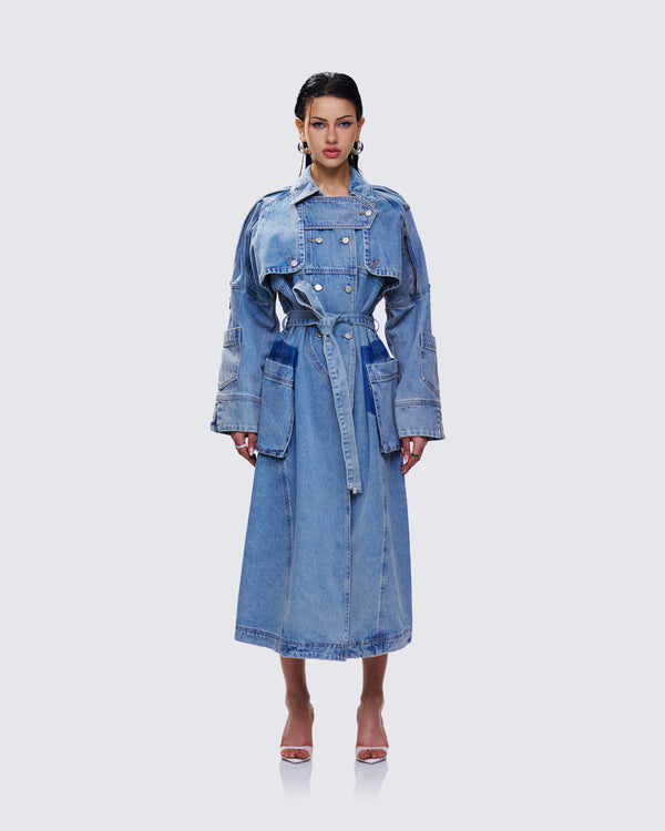 Finesse Hestia Denim Trench Coat