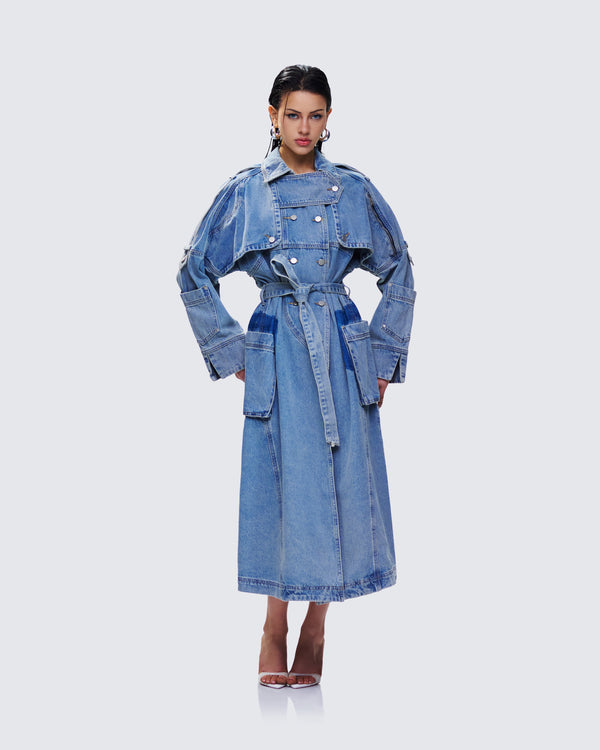 Finesse Hestia Denim Trench Coat
