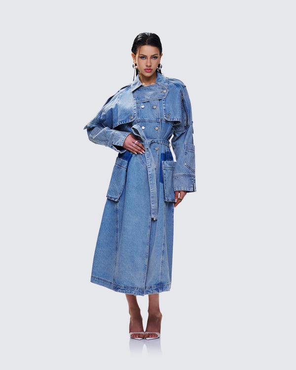 Finesse Hestia Denim Trench Coat