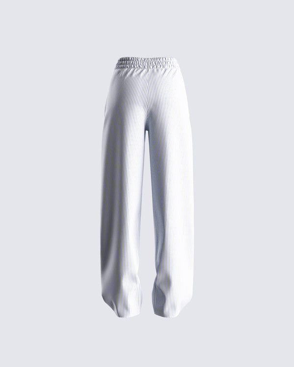 Finesse Hetty Grey Stripe Poplin Pant