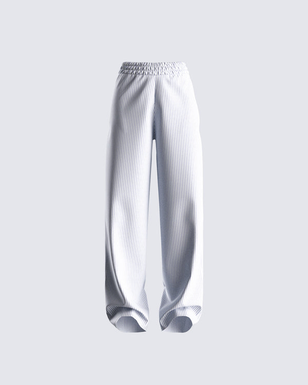 finesse Hetty Grey Stripe Poplin Pant