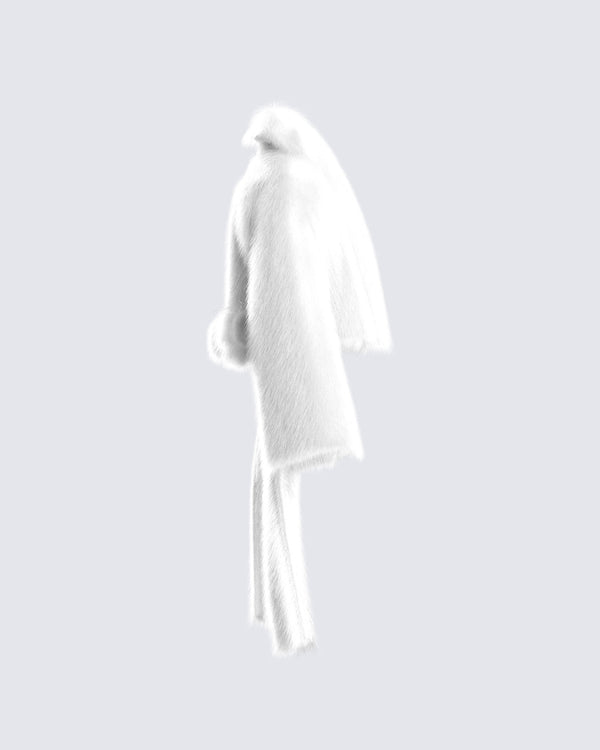 Finesse Hollis White Vegan Fur Coat