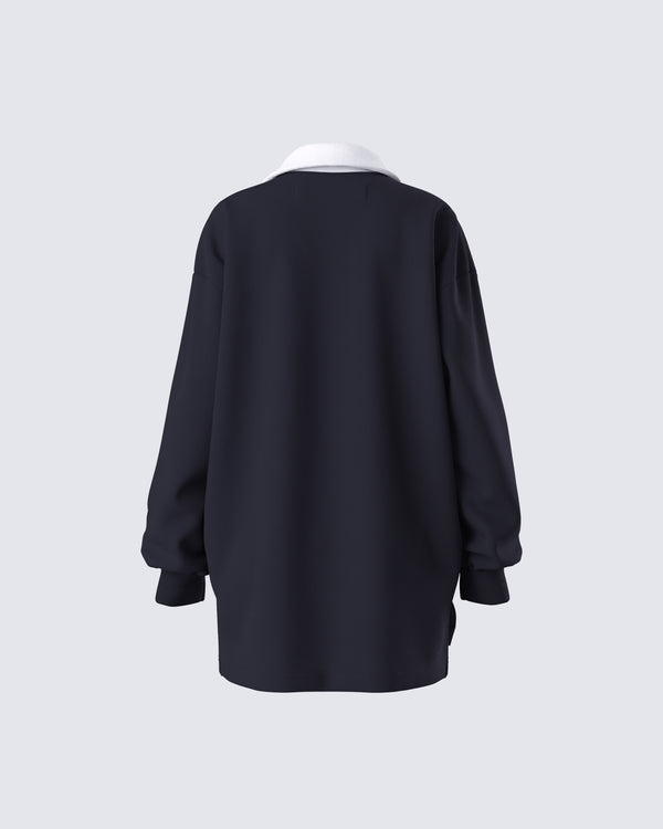 Finesse Iden Black Rugby Polo Dress