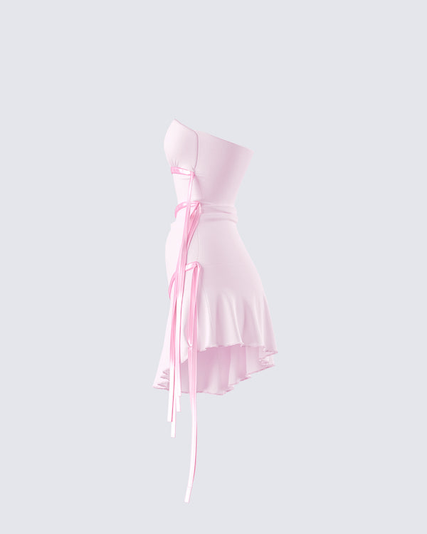 Finesse Ilona Pink Jersey Satin Tie Top