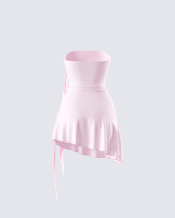 Finesse Ilona Pink Jersey Satin Tie Top