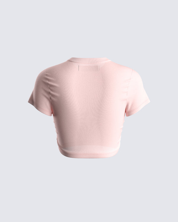 Finesse Imaan Pink Jersey Graphic Top