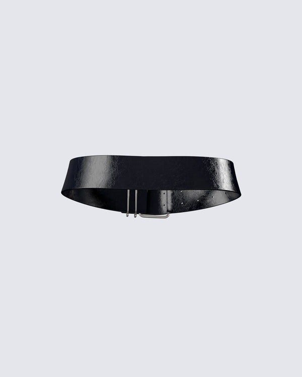 Finesse Imelda Black Vegan Leather Belt