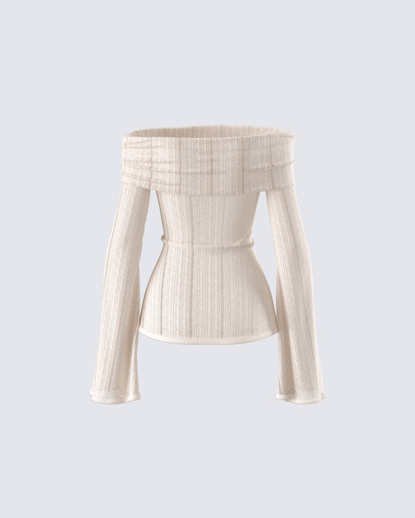 Finesse Imelda Ivory Off Shoulder Top