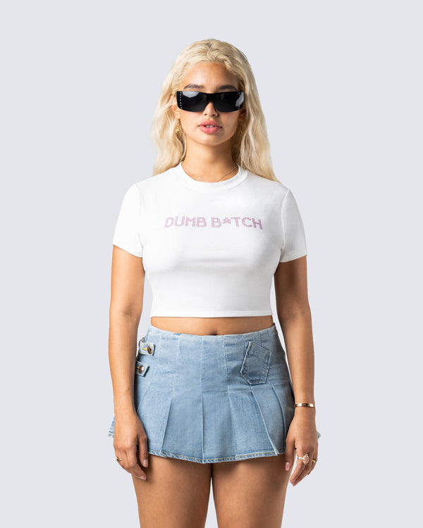 Finesse Imogene White Jersey Graphic Top