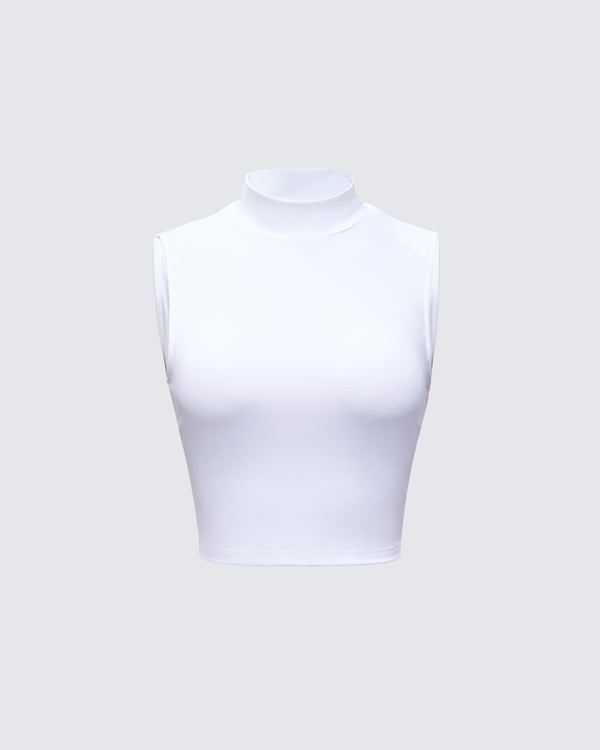 finesse Inaya White Jersey Tank Top