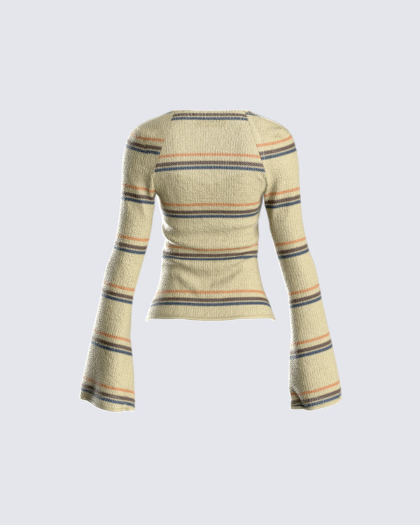 Finesse Iona Green Sweater Knit Top