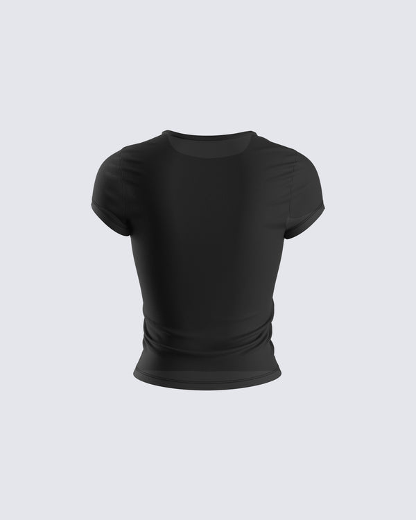 Finesse Itzel Black Jersey Knit Top