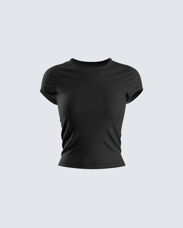 finesse Itzel Black Jersey Knit Top