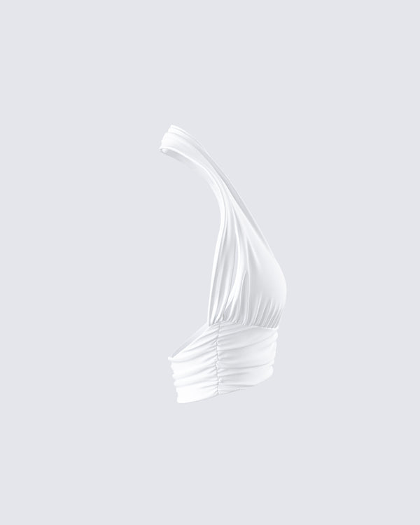 Finesse Iyanu Ivory Jersey Halter Top