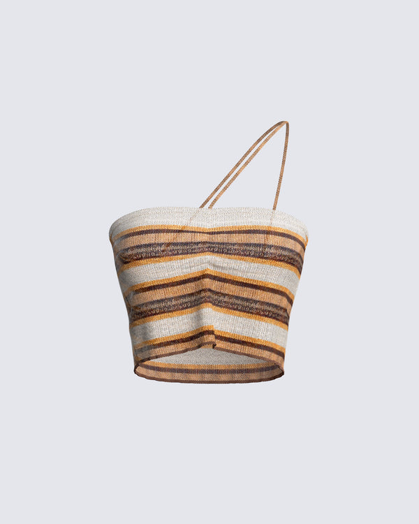 finesse Jade Multi Stripe Sweater Top