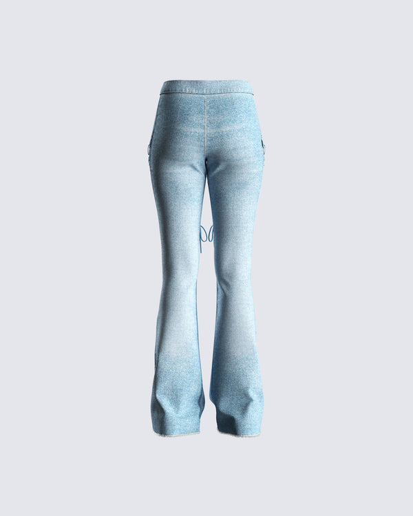 Finesse Jan Blue High Rise Laced Jeans