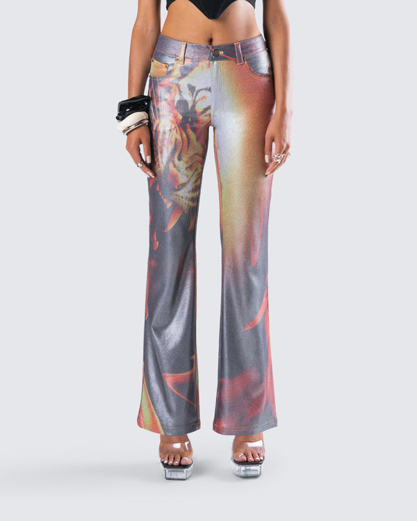 Finesse Janet Multi Tiger Shimmer Pant