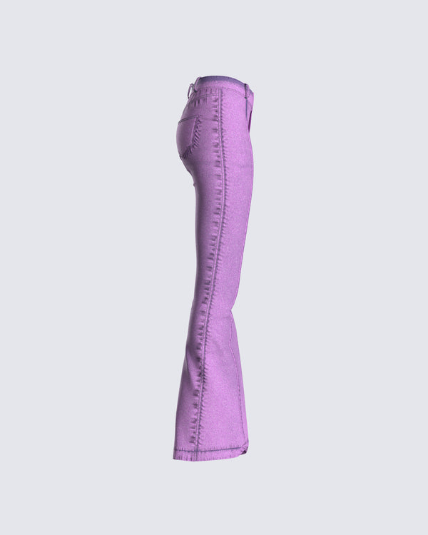 Finesse Janice Pink Mid Rise Flared Jean