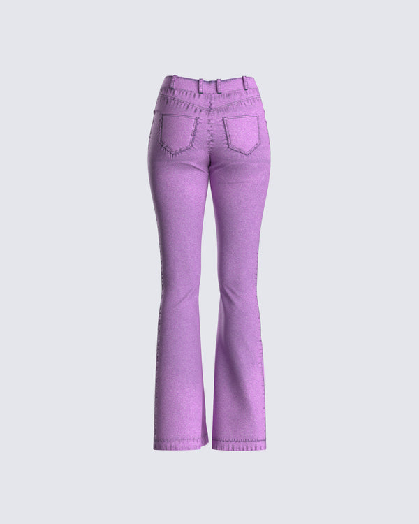 Finesse Janice Pink Mid Rise Flared Jean