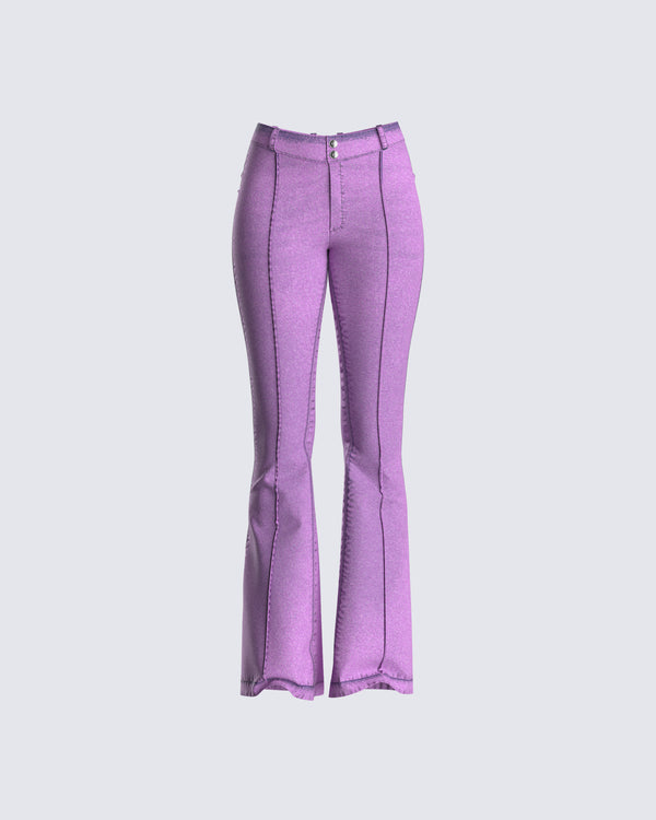 finesse Janice Pink Mid Rise Flared Jean