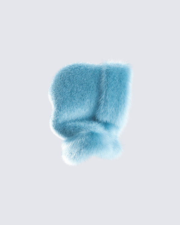 Finesse Jayden Aqua Fur Hood