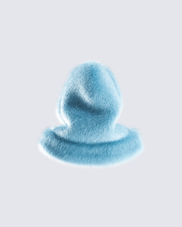 Finesse Jayden Aqua Fur Hood