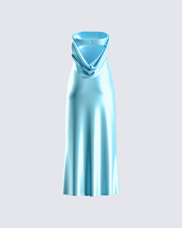 Finesse Jayden Aqua Strapless Dress