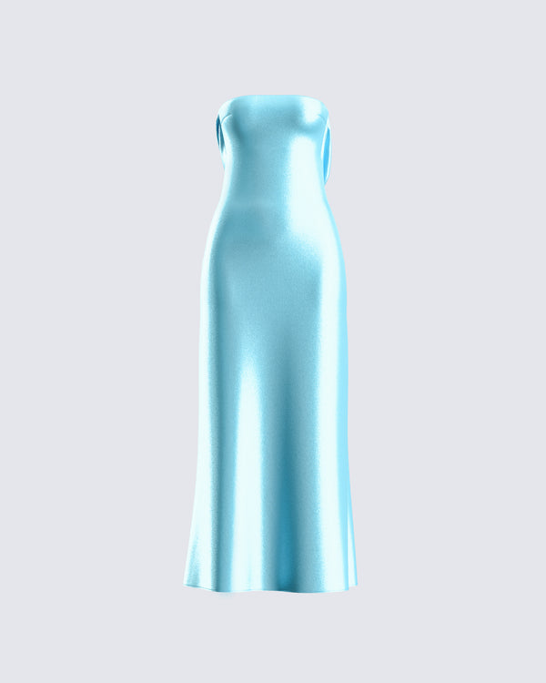 finesse Jayden Aqua Strapless Dress