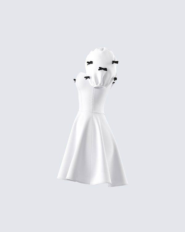 Finesse Jayla White Skater Mini Dress