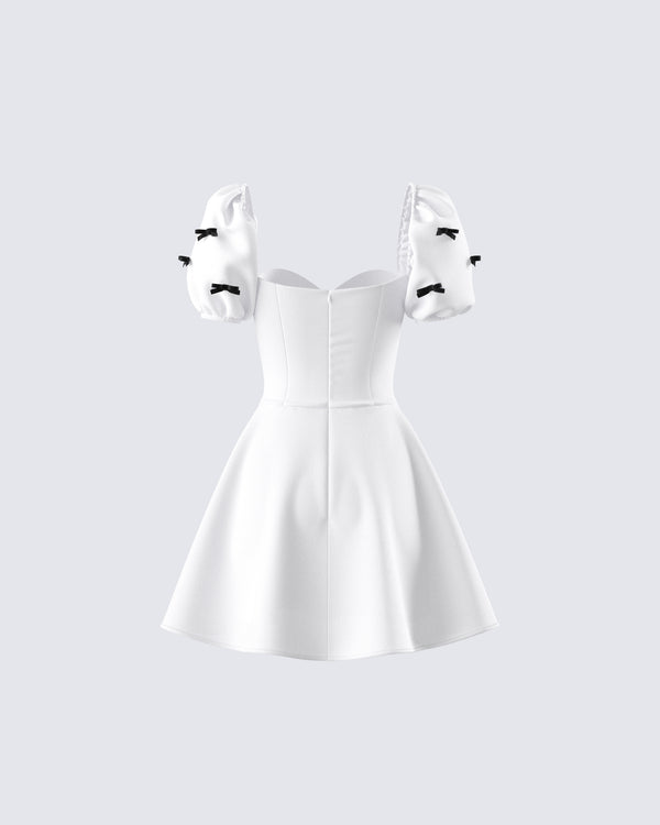 Finesse Jayla White Skater Mini Dress